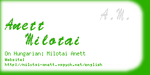 anett milotai business card
